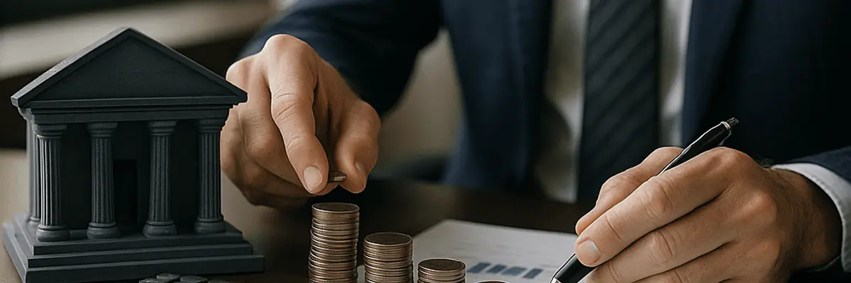 Illustration of business financing for the banking and lending services sector for the internal audit department