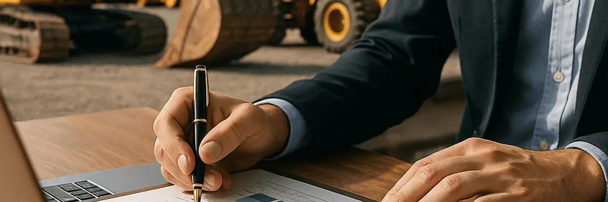 Illustration of business financing for the construction equipment suppliers sector for the internal audit department