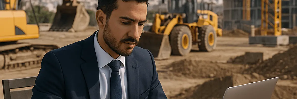 Illustration of business financing for the construction equipment suppliers sector for large businesses in Abha