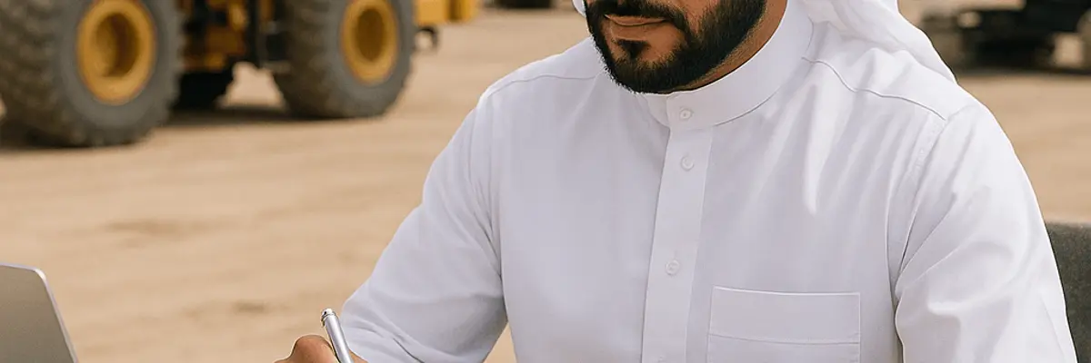 Illustration of business financing for the construction equipment suppliers sector for large businesses in Abha