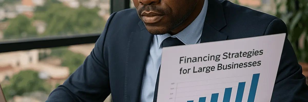 Illustration of business financing for the chemicals sector for large businesses for the payroll team in Accra