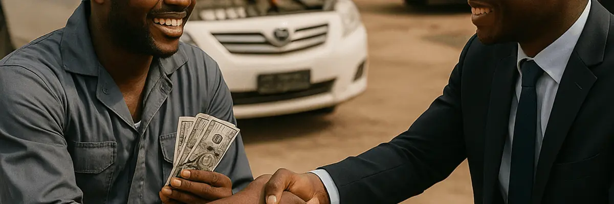 Illustration of business financing for the automotive sector for medium businesses for the payroll team in Abidjan
