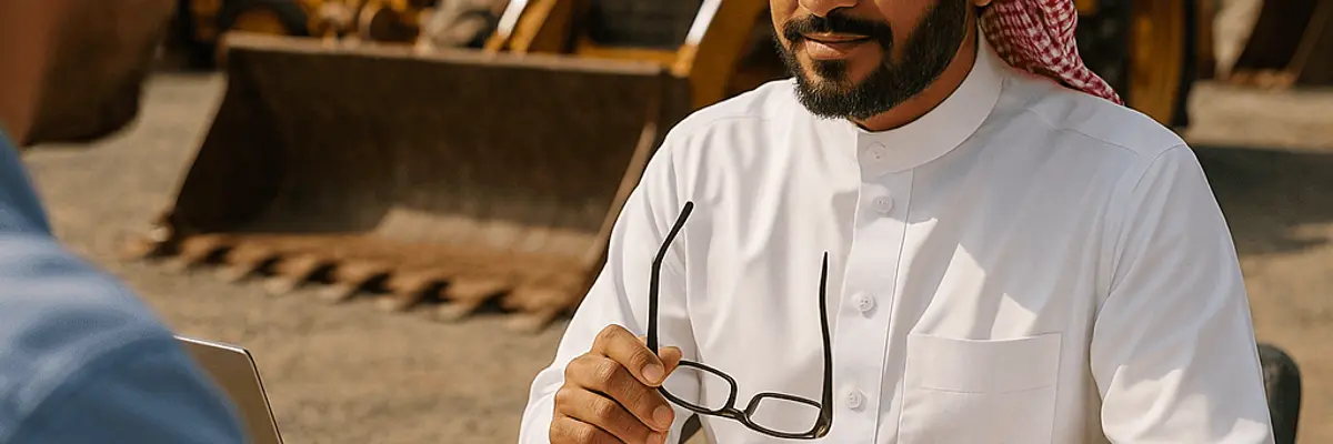 Illustration of business financing for the construction equipment suppliers sector for micro businesses in Abha