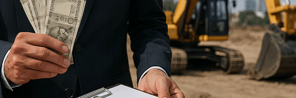 Illustration of business financing for the construction equipment suppliers sector for scale up in Ahmedabad