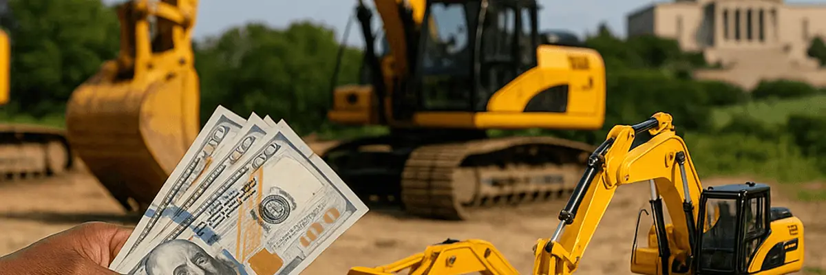 Illustration of business financing for the construction equipment suppliers sector for scale up in Alexandria