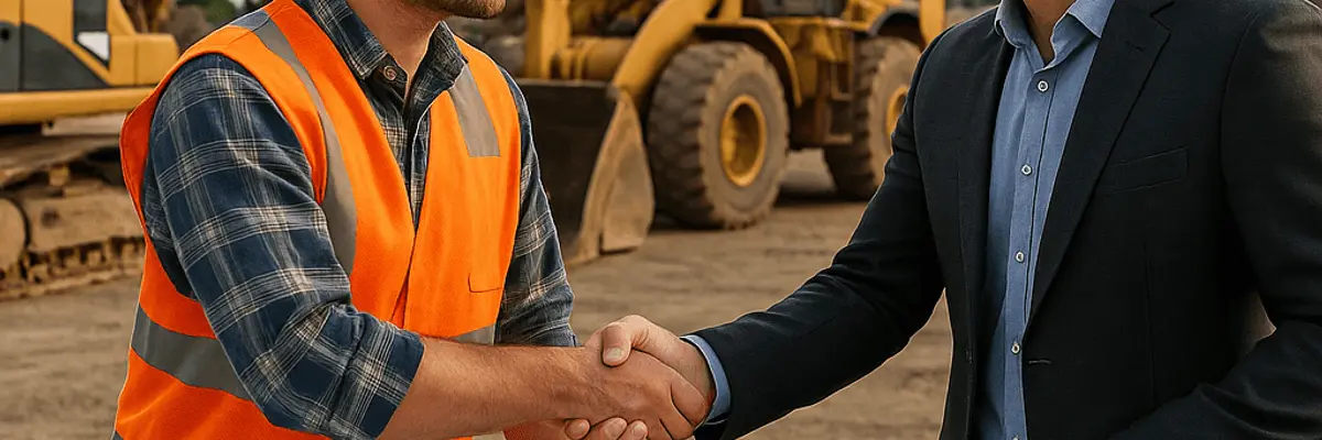 Illustration of business financing for the construction equipment suppliers sector for scale up