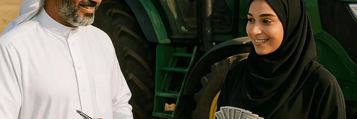Illustration of business financing for the agricultural equipment and services sector for startup in Abha