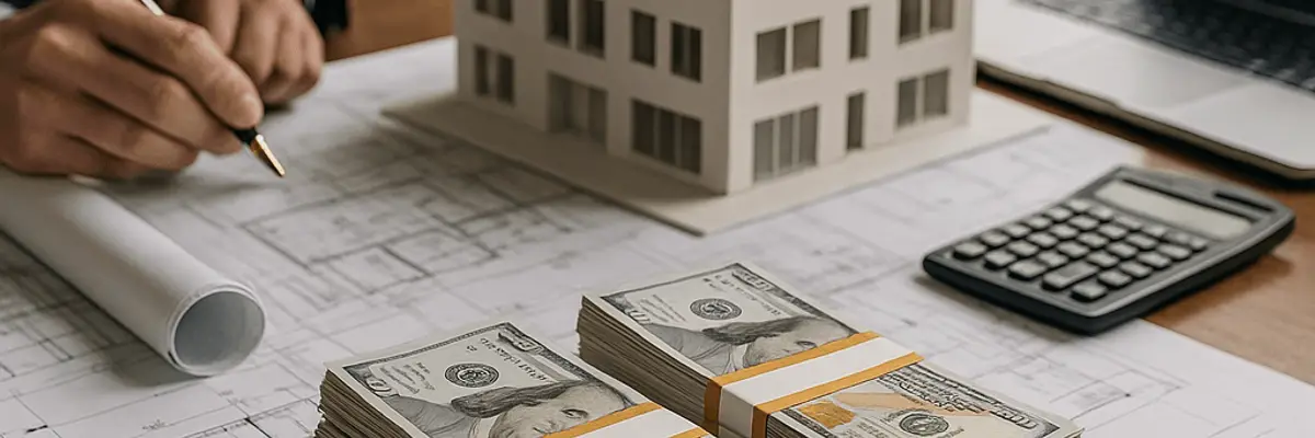 Illustration of business financing for the architecture firms sector for startup